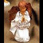 White and Gold Resin Kneeling Angel, 6.5" (16.5cm)  / Set of 2
