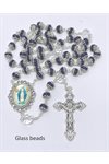 Rosary, Glass Blue Beads 8 mm, Miraculous Medal