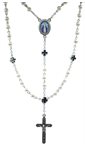 Rosary, 5 mm bds pearl effect, celtic cross, 15"