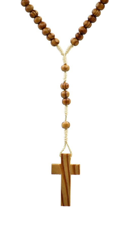 Rosary, Olive Wood Beads, String, Wooden Cross
