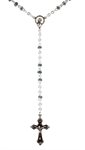 Rosary, 4 mm Grey Glass Beads, 12"