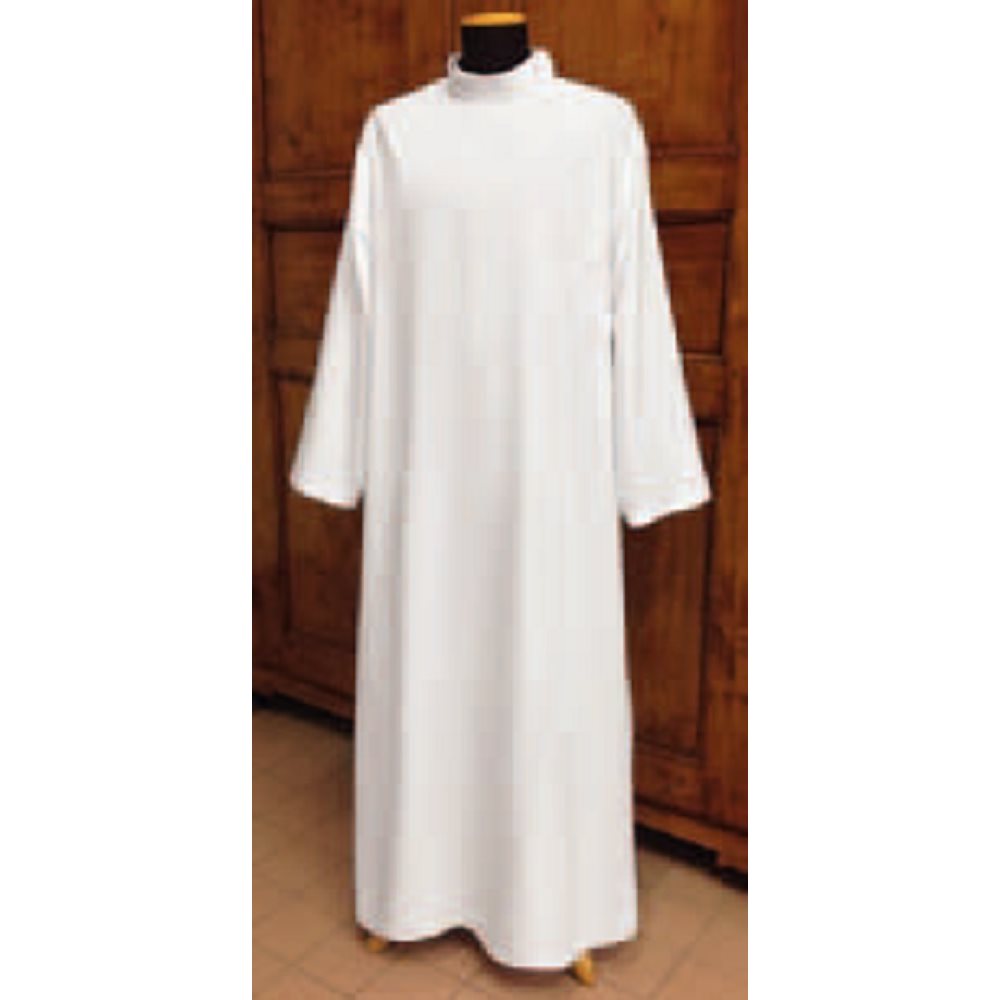 Aube blanche (60% polyester / 40% cotton) ferm. éclair épaule Aube blanche (60% polyester / 40% cotton) ferm. éclair épaule
