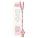 My First Rosary, pour fillette, rose, Anglais