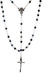 Rosary, 4 mm Black Glass Beads, 14½"