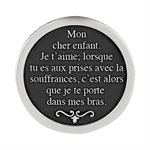 Jeton poche « Empreintes », étain, 3 cm, Français / un