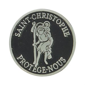 St. Christopher Pewter Pocket Token, 1.25", French / ea