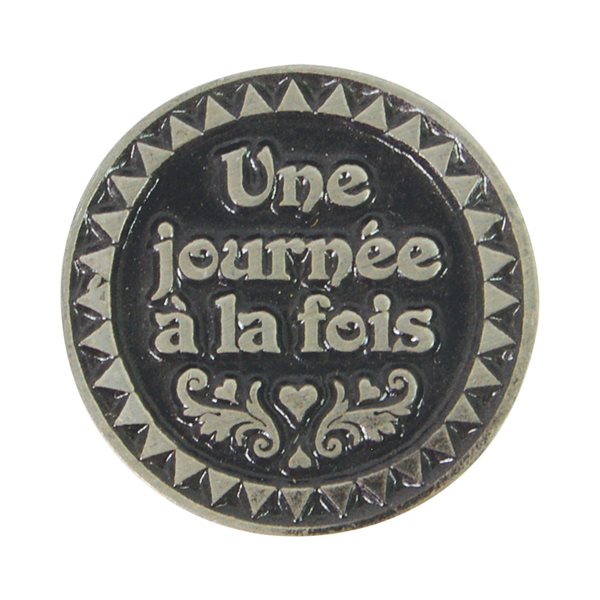 Une Journée Pewter Pocket Token, 1.25", French / ea