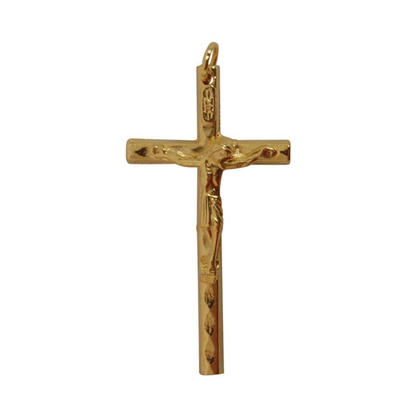 Croix à chapelet en métal doré, 1.75" (4.4 cm)