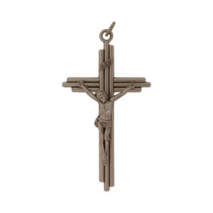 Crucifix In Oxidized Metal, 2" (5 cm)