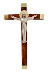 Walnut Crucifix, Silver-Finish Corpus, 10"