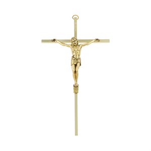 Crucifix en métal doré, 20 cm