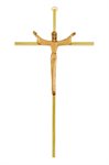 Brass Crucifix, Bronze Metal Corpus, 10"