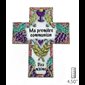 Communion cross, colored epoxy, pewter, 4½'', French