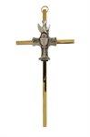 Croix «RCIA» métal bicolore, calice arg., 15,2 cm, Anglais