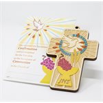 Croix imprières & gravée sur bois + Certificat,12 cm, Anglai