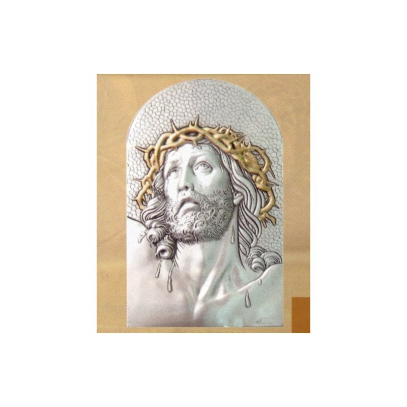 Sterling Silver 925 Ecce Homo Plaque, 5" x 7" (13 x 18 cm)