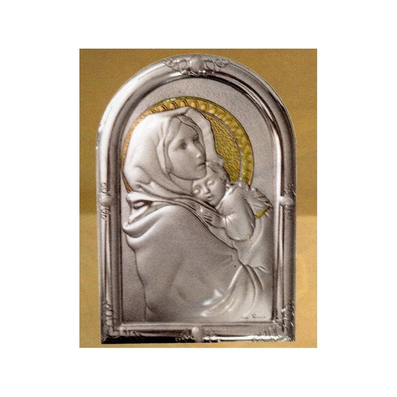 Plaque Madonne 6.25" x 9.25" (16x23.5cm) Argent Sterling 925