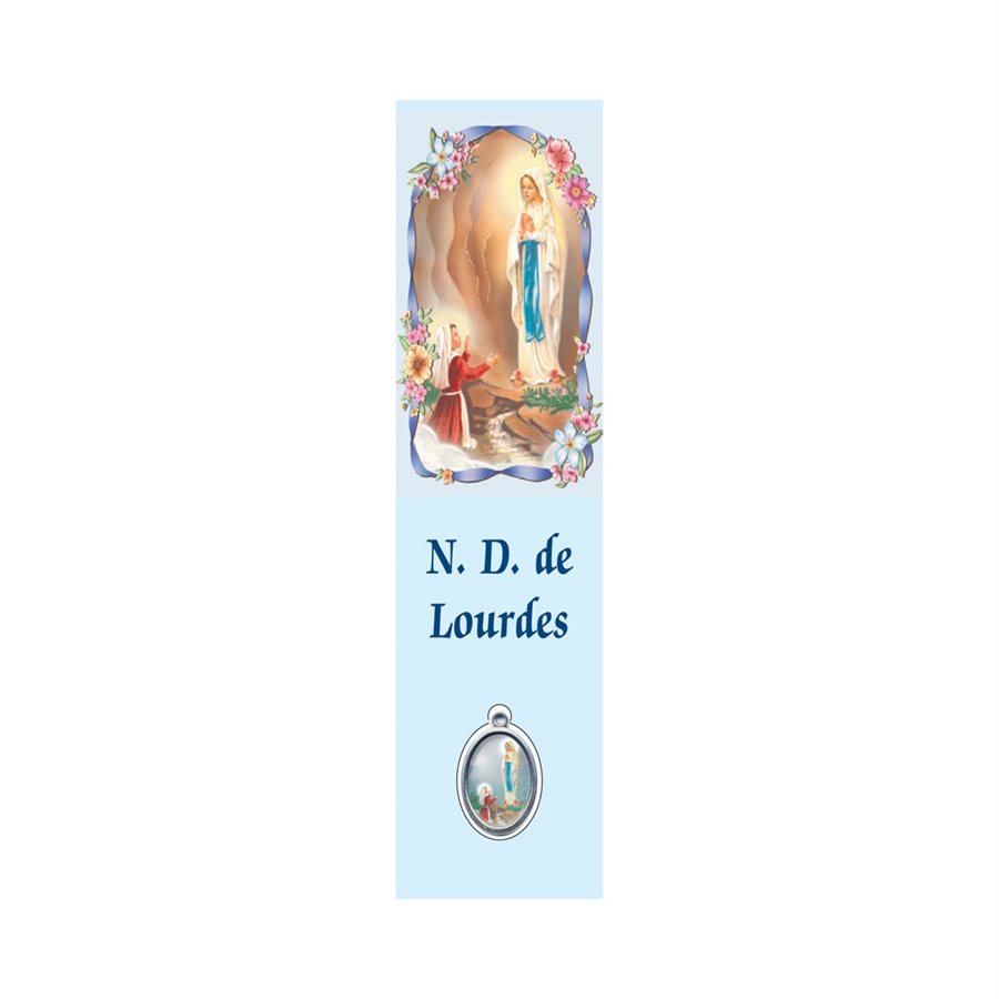 "Notre-Dame de Lourdes" Plastic Bookmark, 6¾ x 2", French