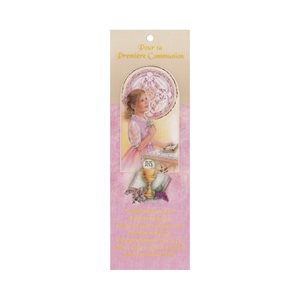 Girl's 1st Communion Bookmark w / Prayer, 7", French