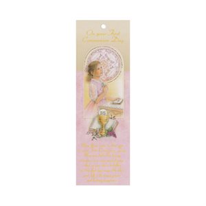 Girl's 1st Communion Bookmark w / Prayer, 7", English