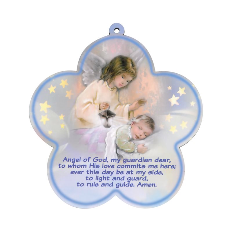 MDF Plaque w / Prayer for Boy, 6" x 6", English