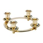 Advent Wreath with sockets, 8'' diam., polish brass