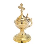 Brûleur d'encens laiton doré 5 3 / 4" (14 cm)