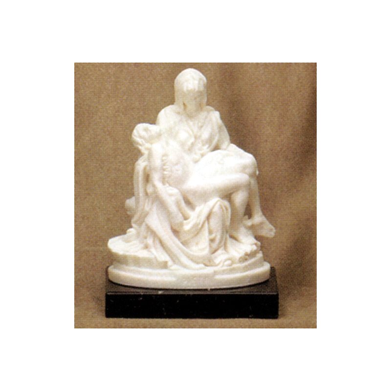 Statue Pieta 6" (15 cm) en marbre blanc