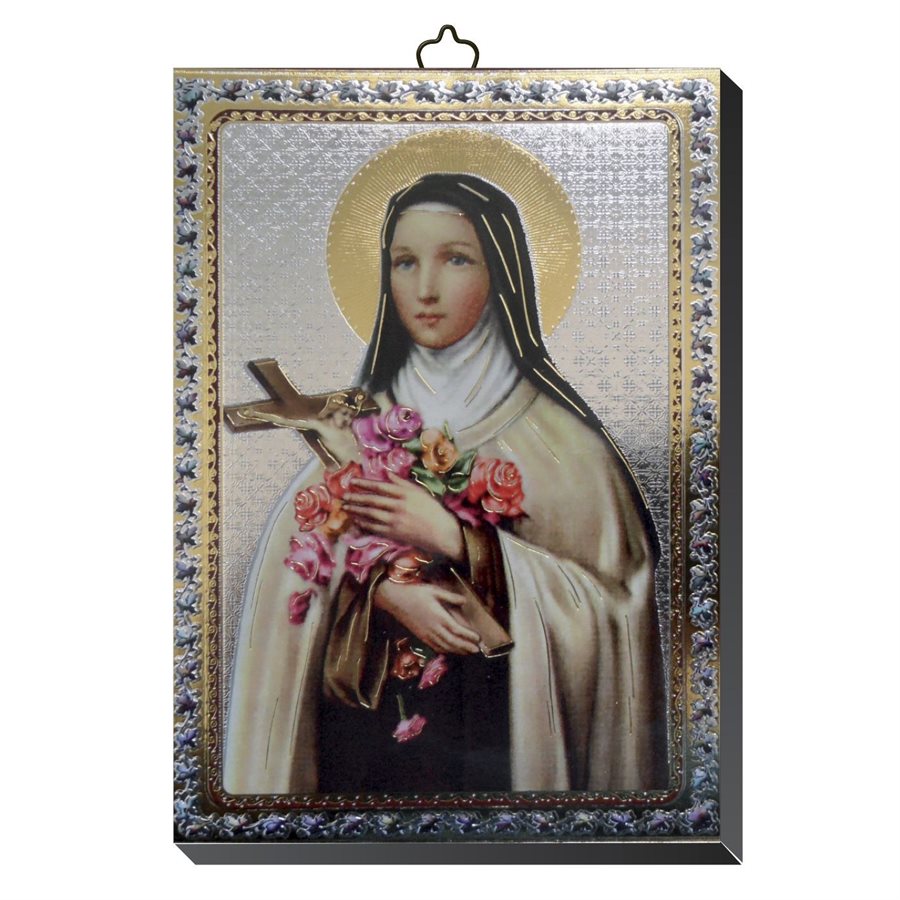 Plaque Icône Sainte Thérèse, 4" x 5.5" (10 x 14 cm)