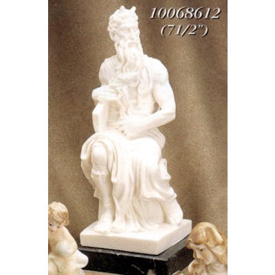Statue Moise 7.5" (19 cm) en poudre de marbre blanche