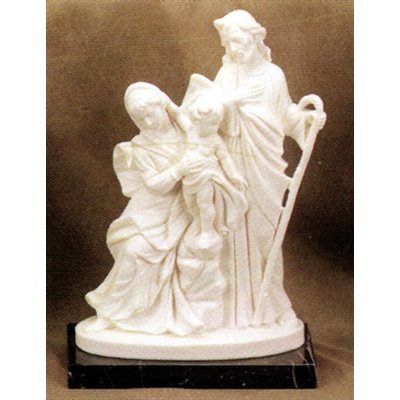 Holy Family White Marble Statue, 12" (30.5 cm)