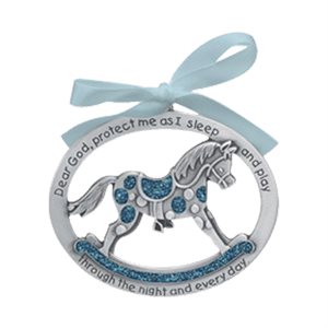 Pewter Blue "Cheval" Medal, 2½" x 2", French