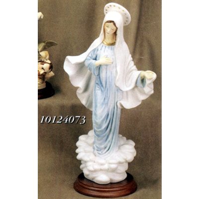 Our Lady of Medjugorje Color Marble Statue, 16" (40.5 cm)