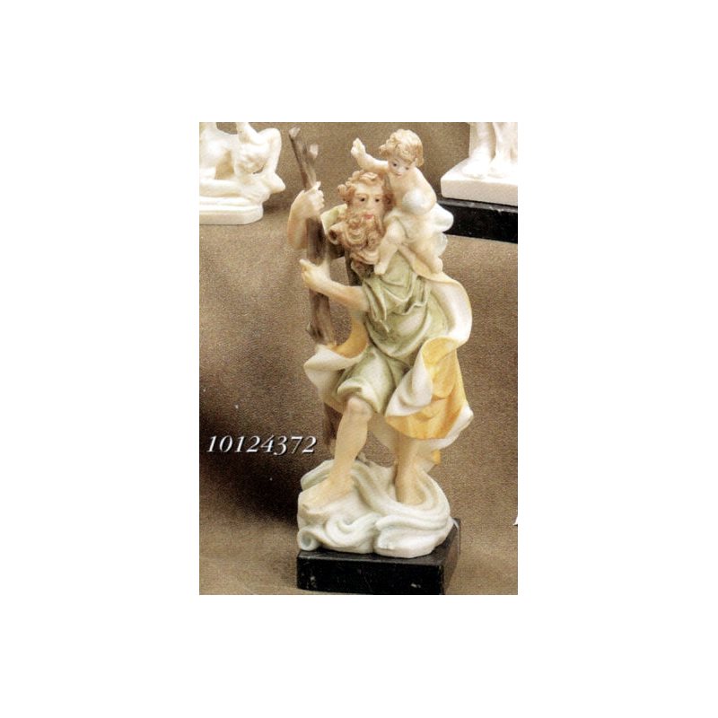 Statue Saint Christophe 8" (20 cm) en marbre de couleur