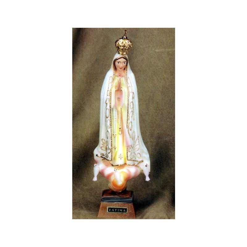 Our Lady of Fatima Color Plastic Statue, 9.5" (24 cm)