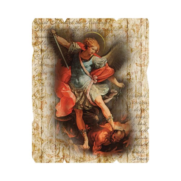 "St. Michael" Image Print. on Wood, 8mm th.,7½" x 9½