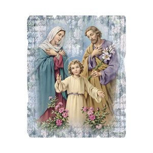 "Holy Family" Image Print. on Wood, 8mm th.,7½"x9½"