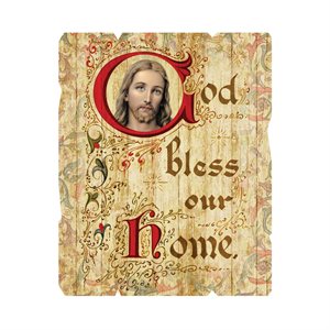 Plaque ''God Bless Our Home'', 19 x 24 cm, Anglais