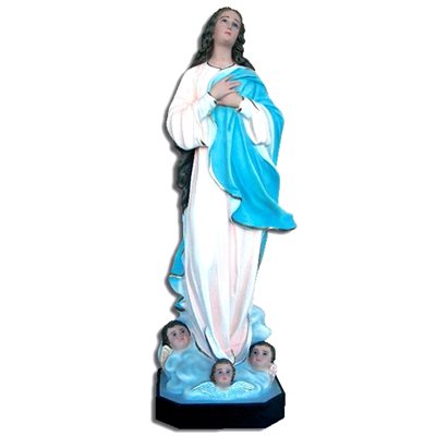 Our Lady of Assumption Color Fiberglass Outdoor Statue, 41"