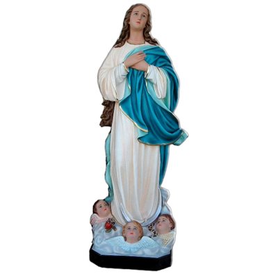 Our Lady of Assumption Color Fiberglass Outdoor Statue, 71"