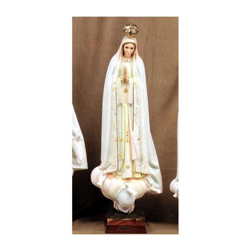 Statue N.D. Fatima 30" (76 cm) en plâtre avec yeux de verre