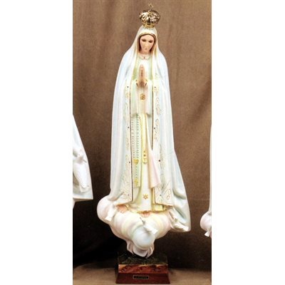 Our Lady of Fatima Plaster Statue W / Glass Eyes, 30" (76 cm)