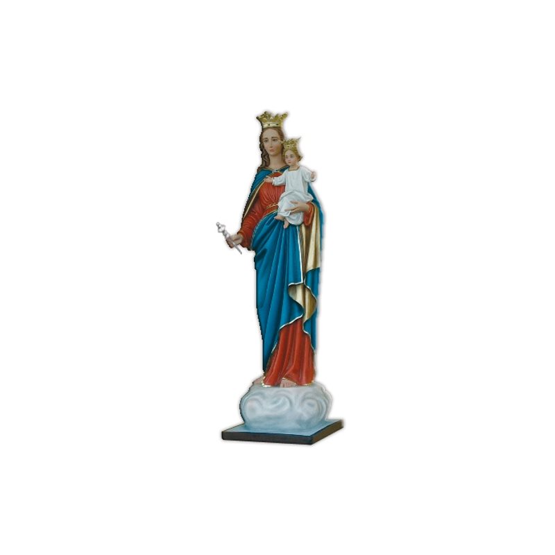 Maria Ausiliatrice Color Fiberglass Outdoor Statue, 63"