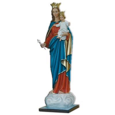 Statue ext. Marie Auxiliatrice 63" (160 cm) en FDV Couleur