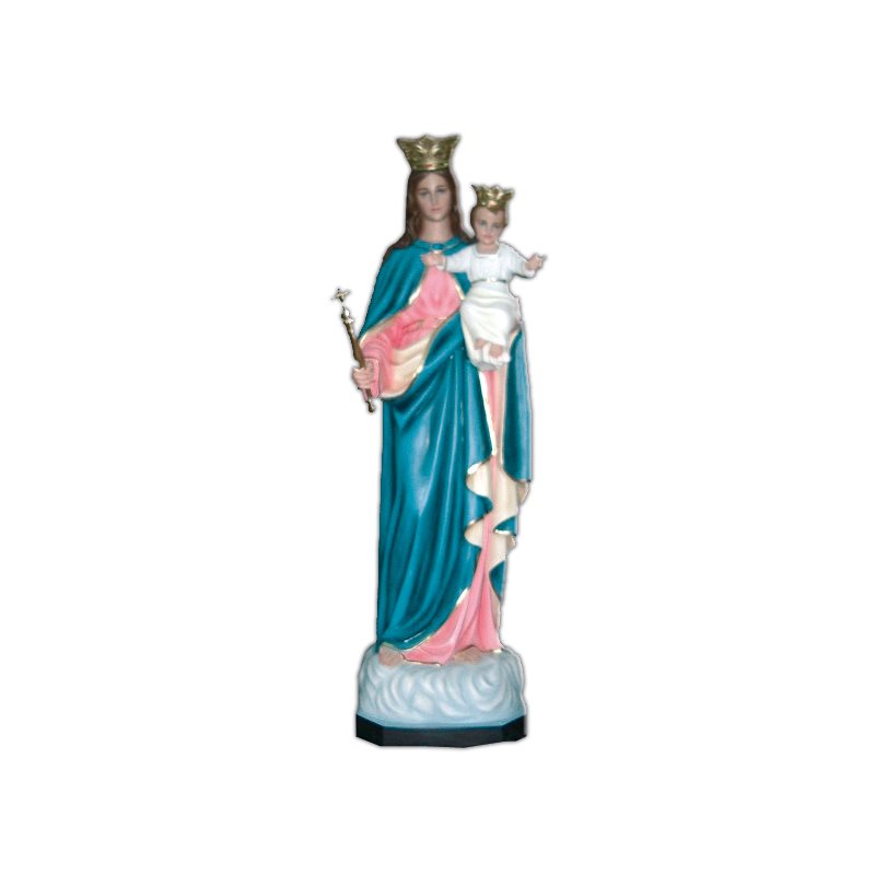 Maria Ausiliatrice Color Fiberglass Outdoor Statue, 79"