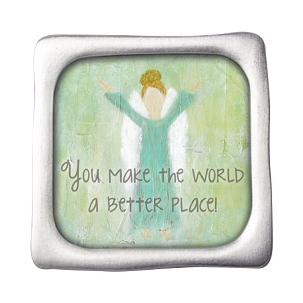 'World'' Inspirational Fridge Magnet, 1¾'', English