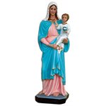 Madonna and Child Color Fiberglass Outdoor Statue, 25.5"