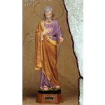 Statue Saint Joseph 11" (28 cm) en plâtre avec base en bois