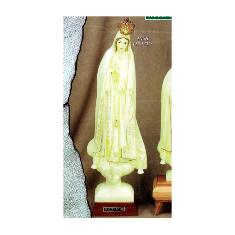 Our Lady of Fatima Luminous Plastic Statue, 15" (39.5 cm)