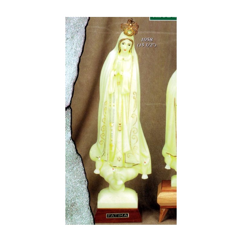 Statue N.D. Fatima 15.5" (39.5 cm) en plastique fluorescent